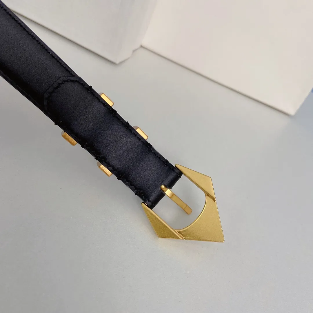 CELINE ブラックレザーベルト ゴールド金具 - 画像 (6)