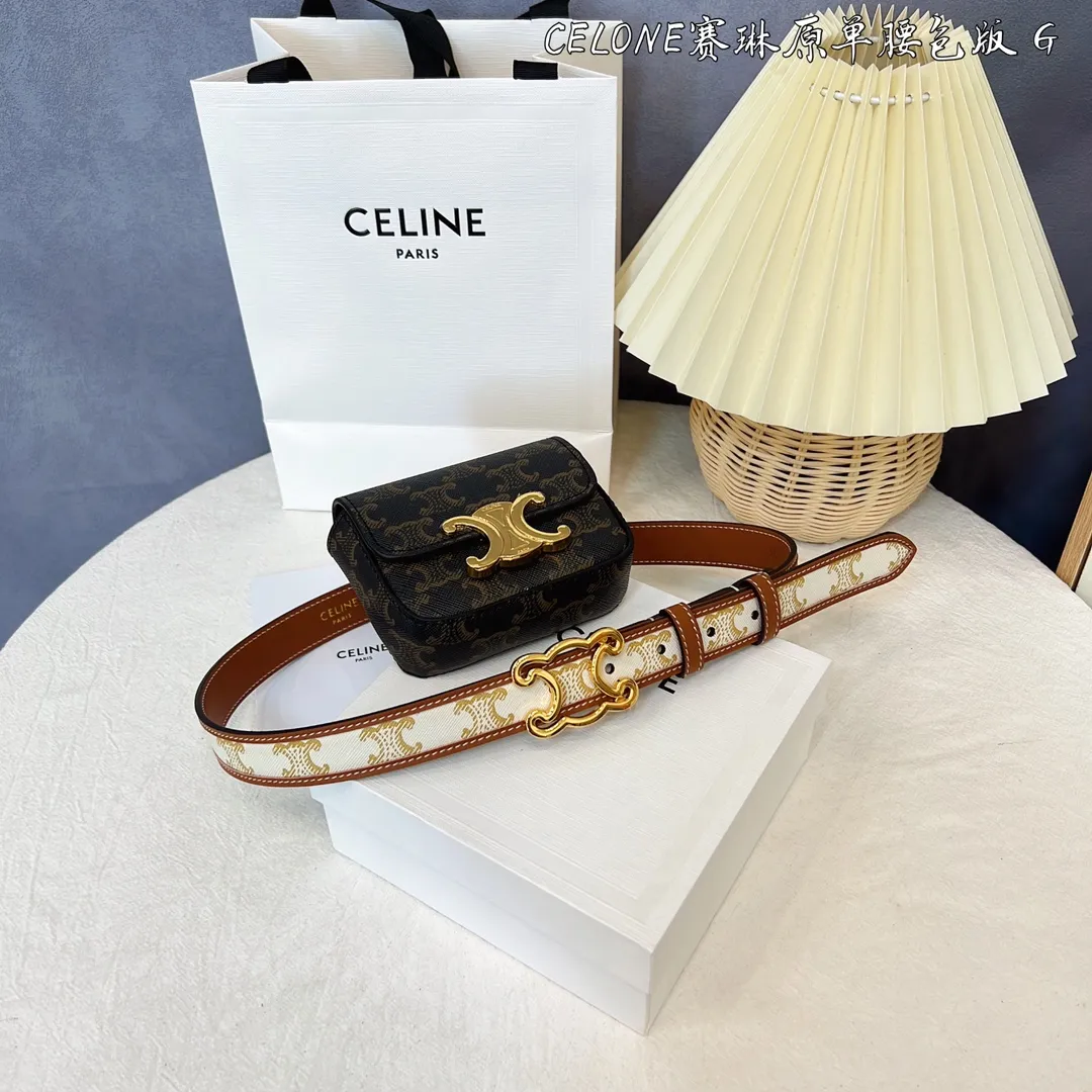 CELINE パリ オリジナルウエストポーチ2点セット 白