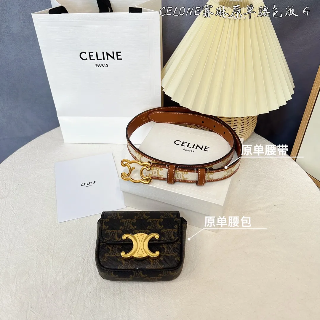CELINE パリ オリジナルウエストポーチ2点セット 白 - 画像 (3)