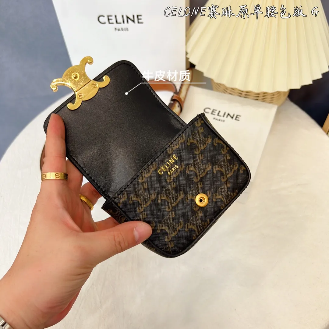 CELINE パリ オリジナルウエストポーチ2点セット 白 - 画像 (9)