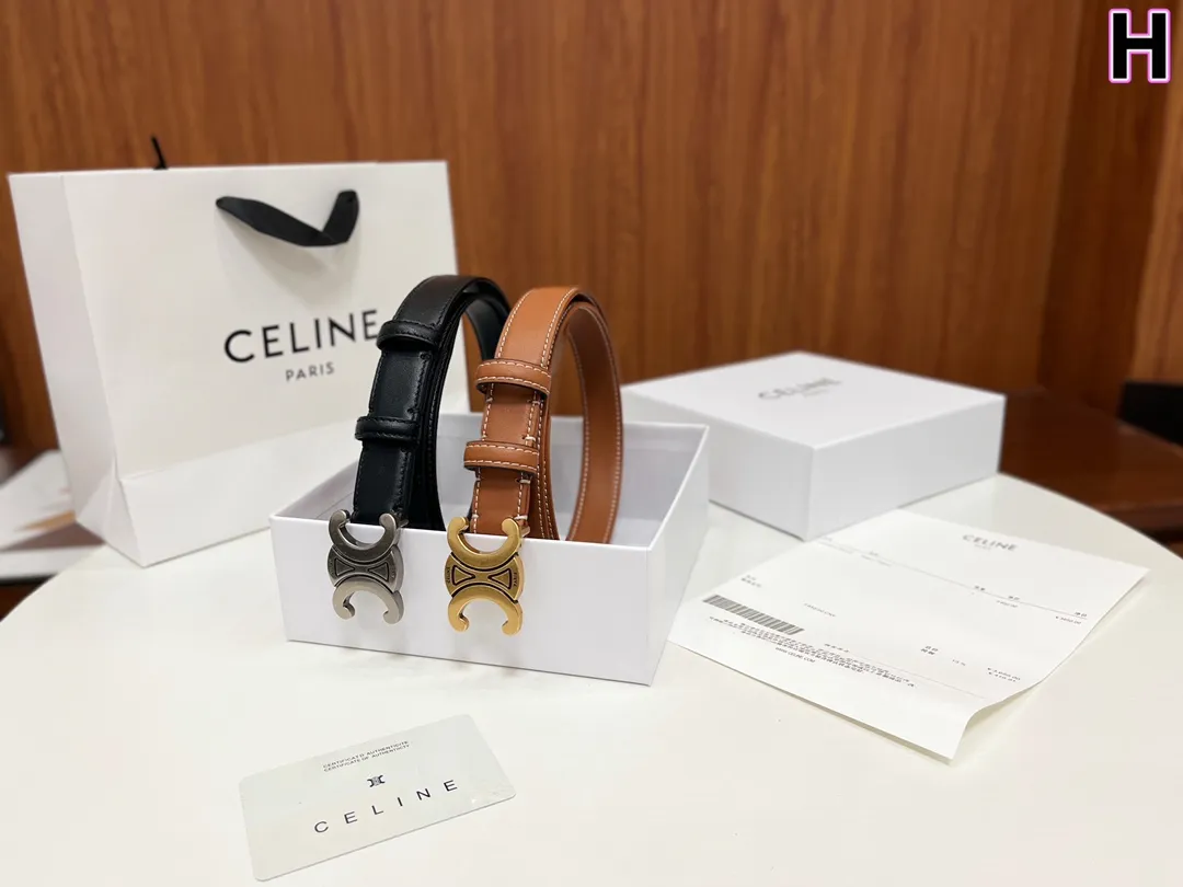 CELINE パリ レディースベルト ブラック&ブラウン - 画像 (4)