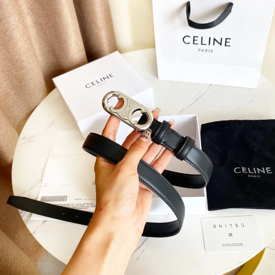 CELINE パリ ゴールドブラック ベルト - 画像 (4)