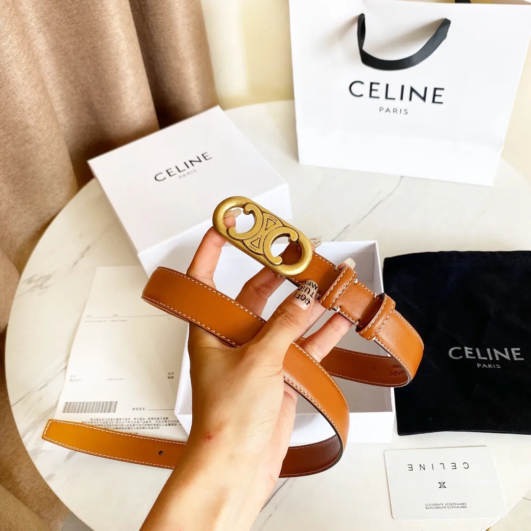 CELINE パリ ゴールドブラック ベルト - 画像 (5)