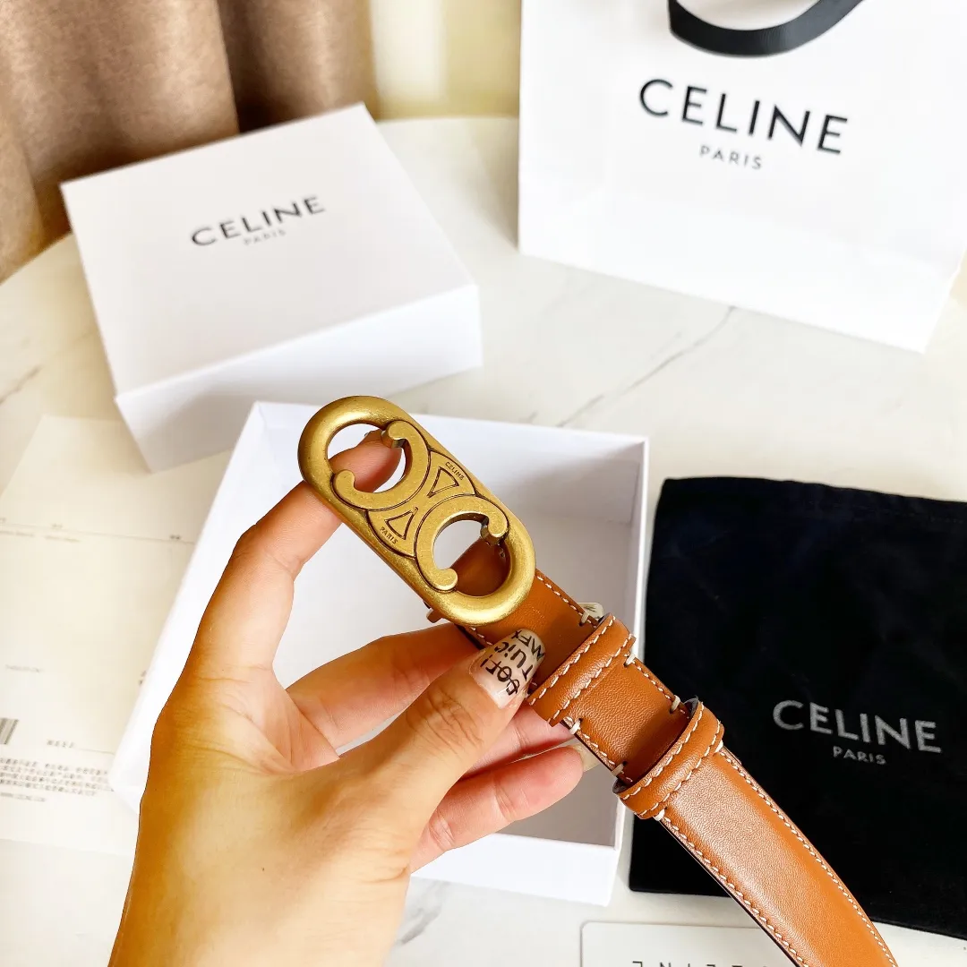 CELINE パリ ゴールドブラック ベルト - 画像 (6)