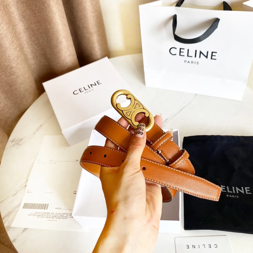 CELINE パリ ゴールドブラック ベルト - 画像 (7)