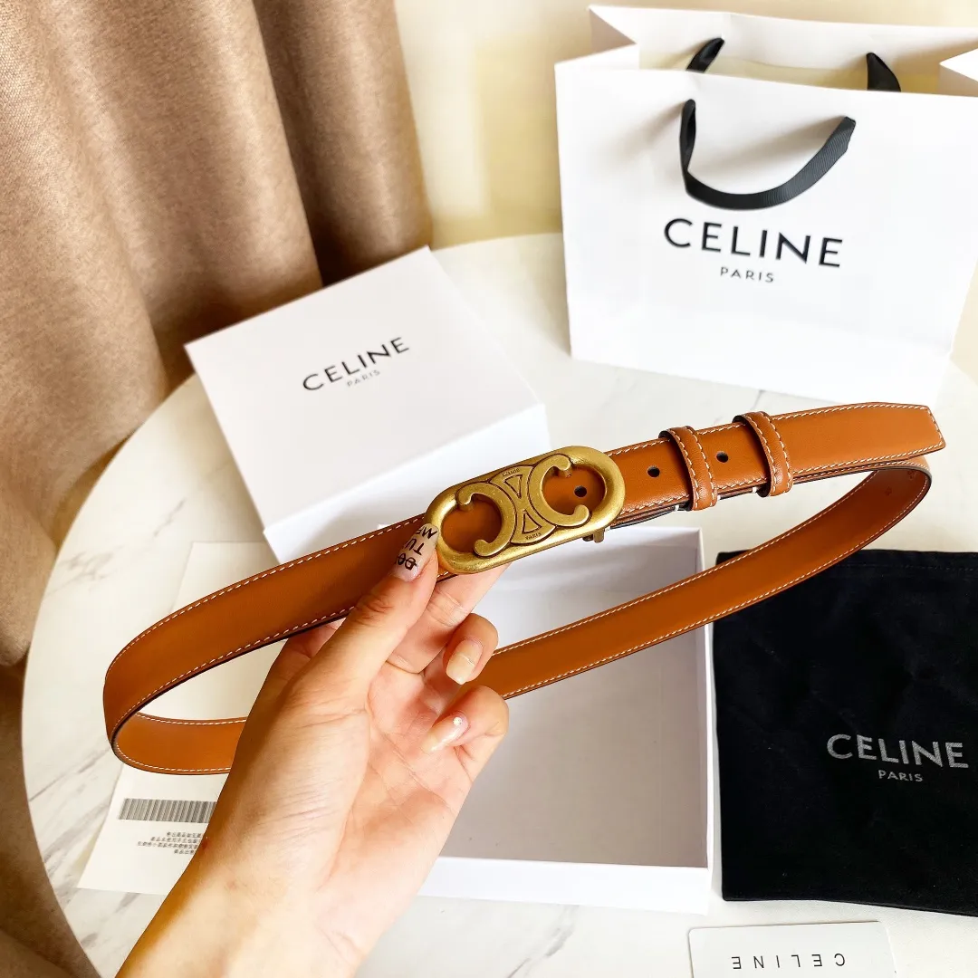 CELINE パリ ゴールドブラック ベルト - 画像 (9)