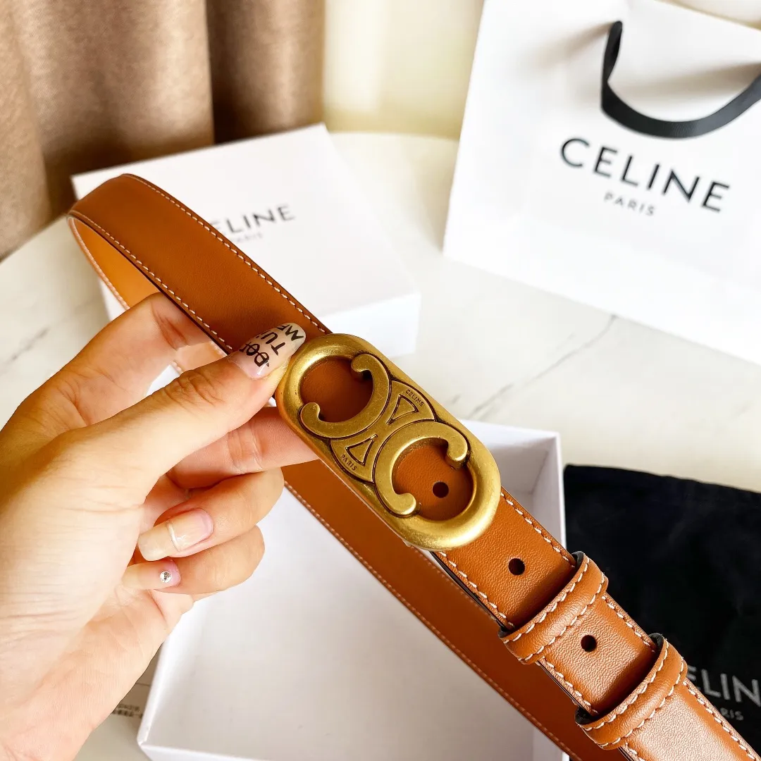 CELINE パリ ゴールドブラック ベルト - 画像 (10)