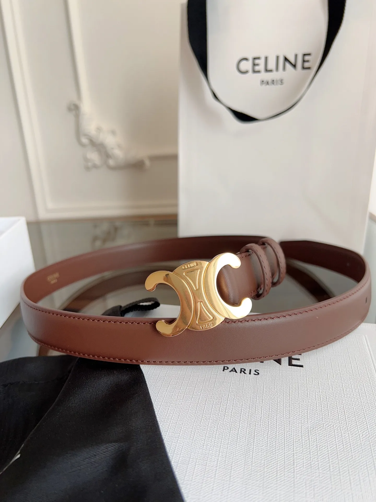 CELINE コーヒーカラーベルト