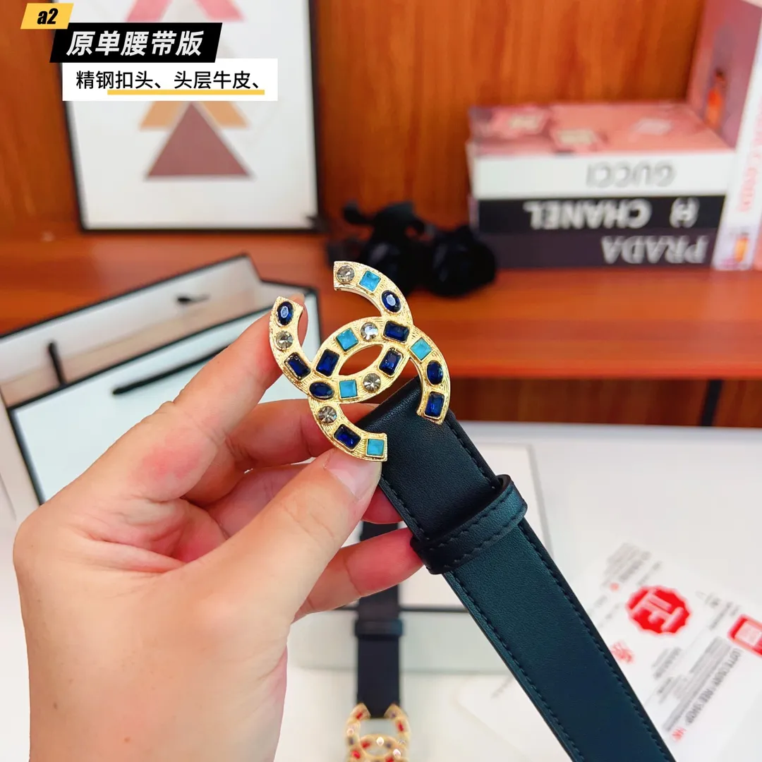 CHANEL 黒色 ダブルCC バuckle ベルト - 画像 (5)