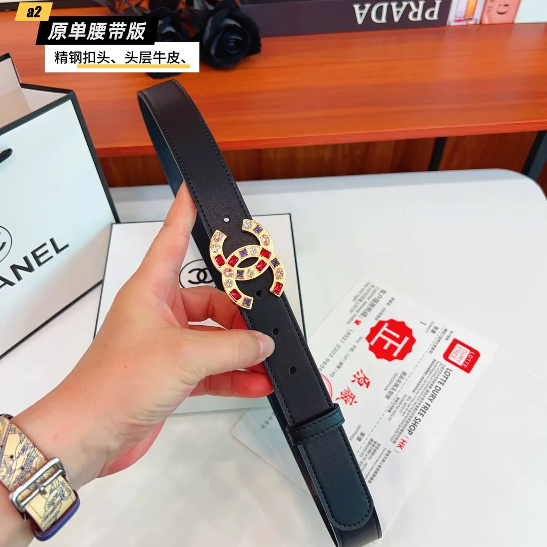 CHANEL 黒色 ダブルCC バuckle ベルト - 画像 (10)