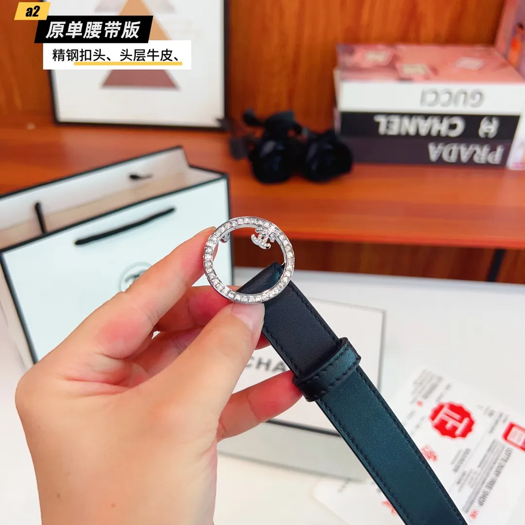 CHANEL 黒レザーベルト シルバー&ゴールドバックル - 画像 (9)