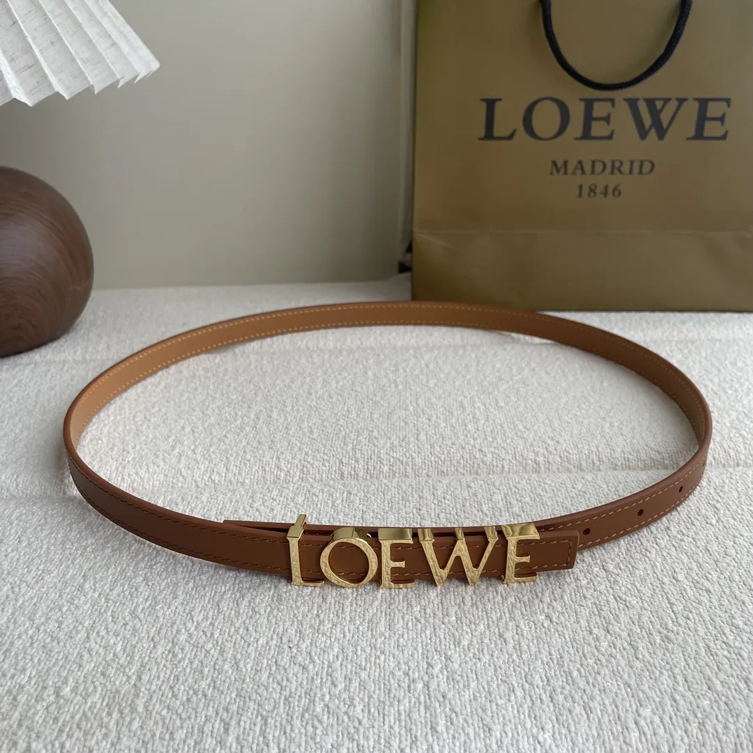 LOEWE 土黄色 スムースレザーベルト - 画像 (4)