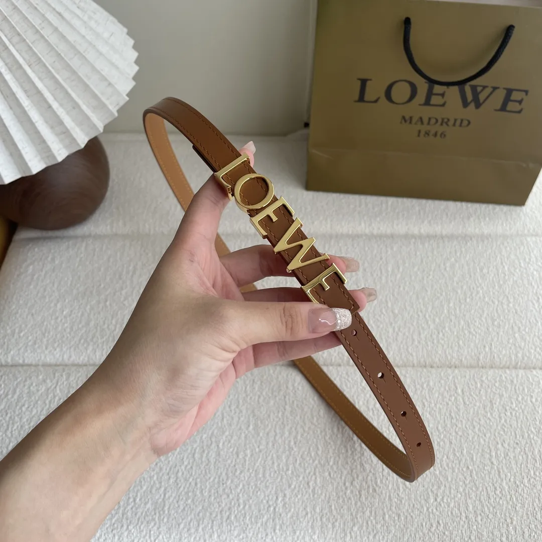 LOEWE 土黄色 スムースレザーベルト - 画像 (5)