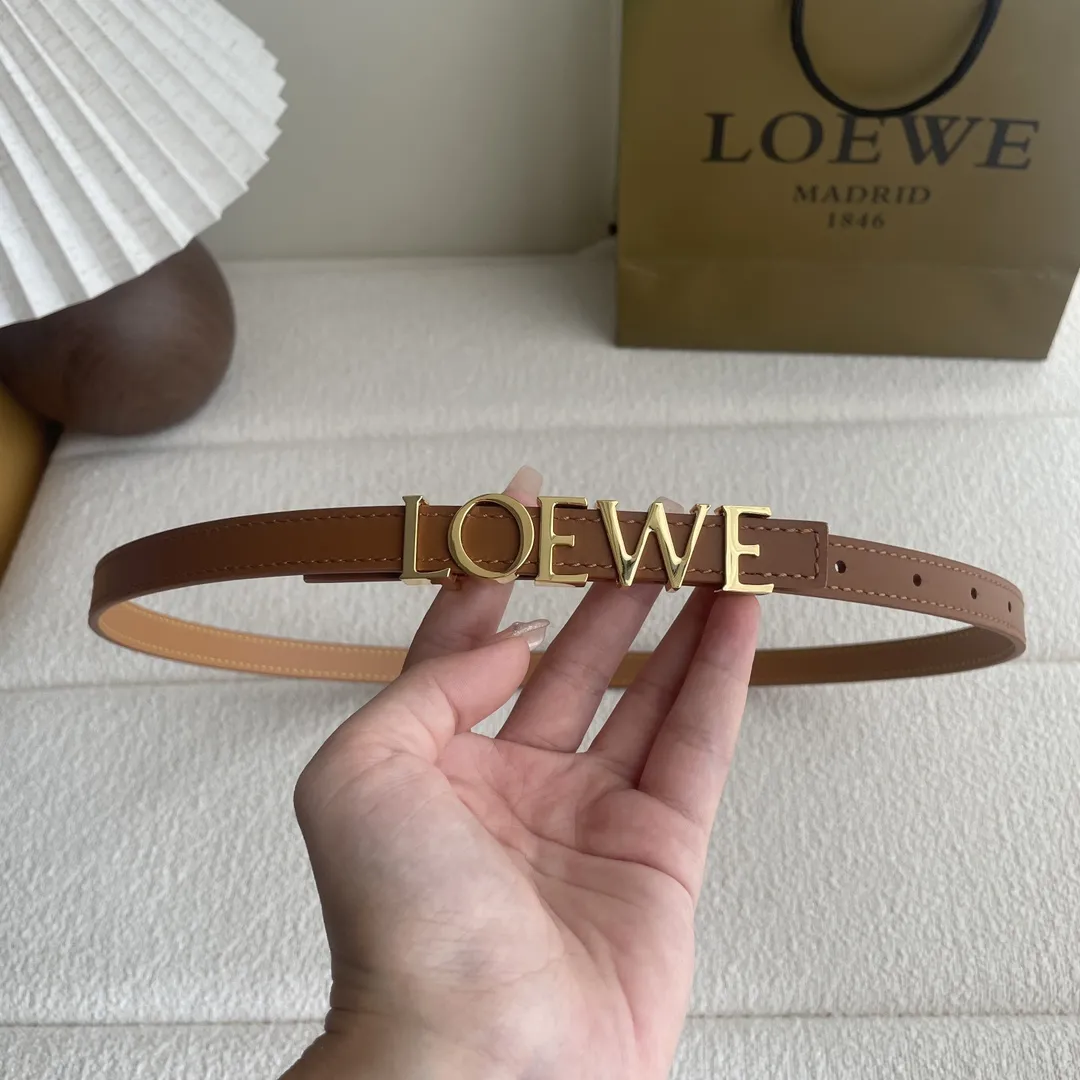 LOEWE 土黄色 スムースレザーベルト - 画像 (6)
