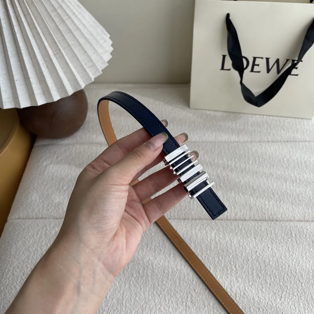 Loewe ブルー 幾何学デザイン ベルト