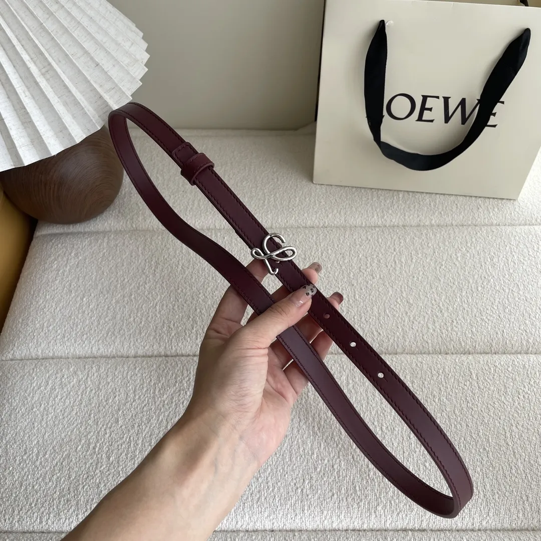 LOEWEスムースレザーベルトワインレッド1.5cm幅 - 画像 (7)