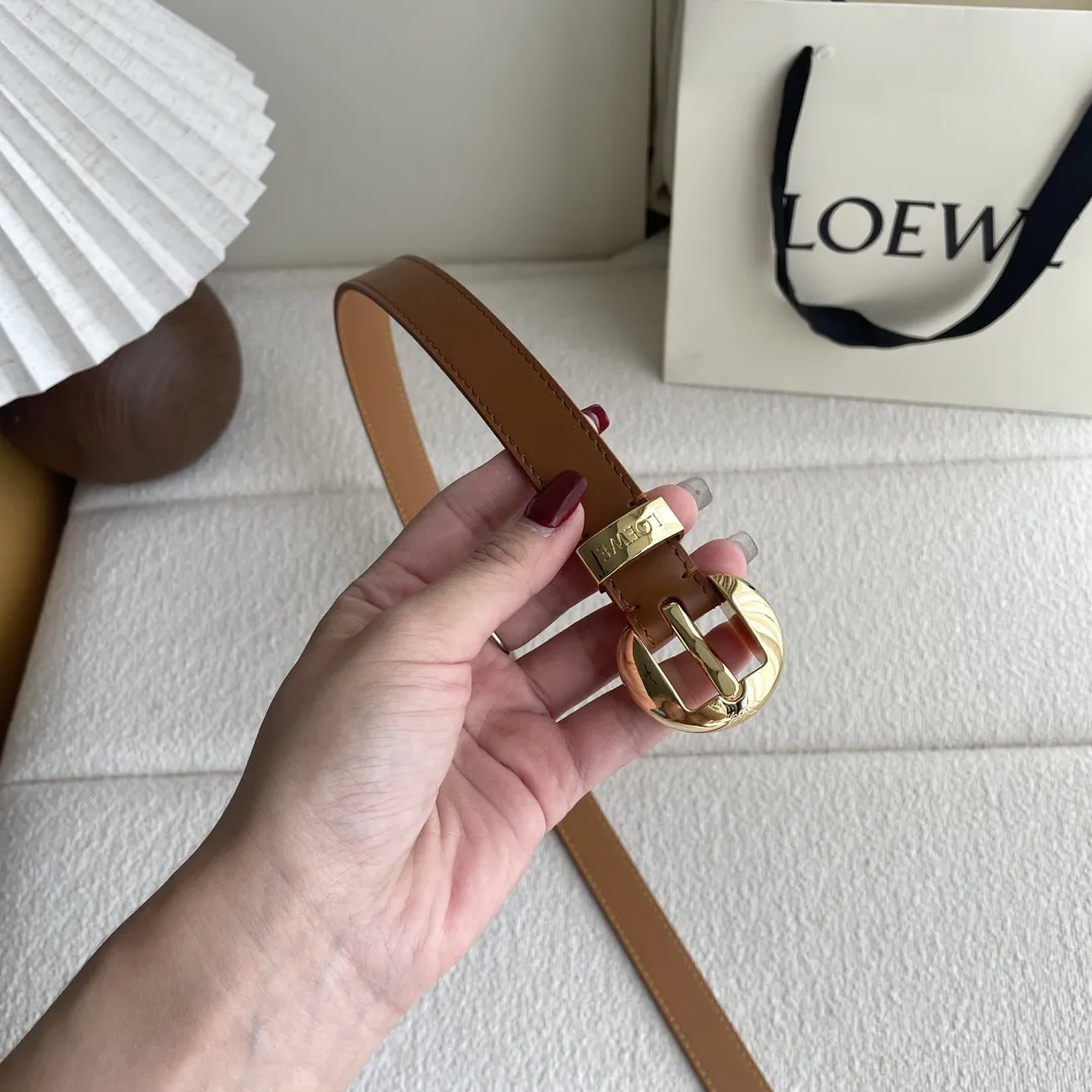LOEWE Pebbleベルト 土黄色 2cm幅