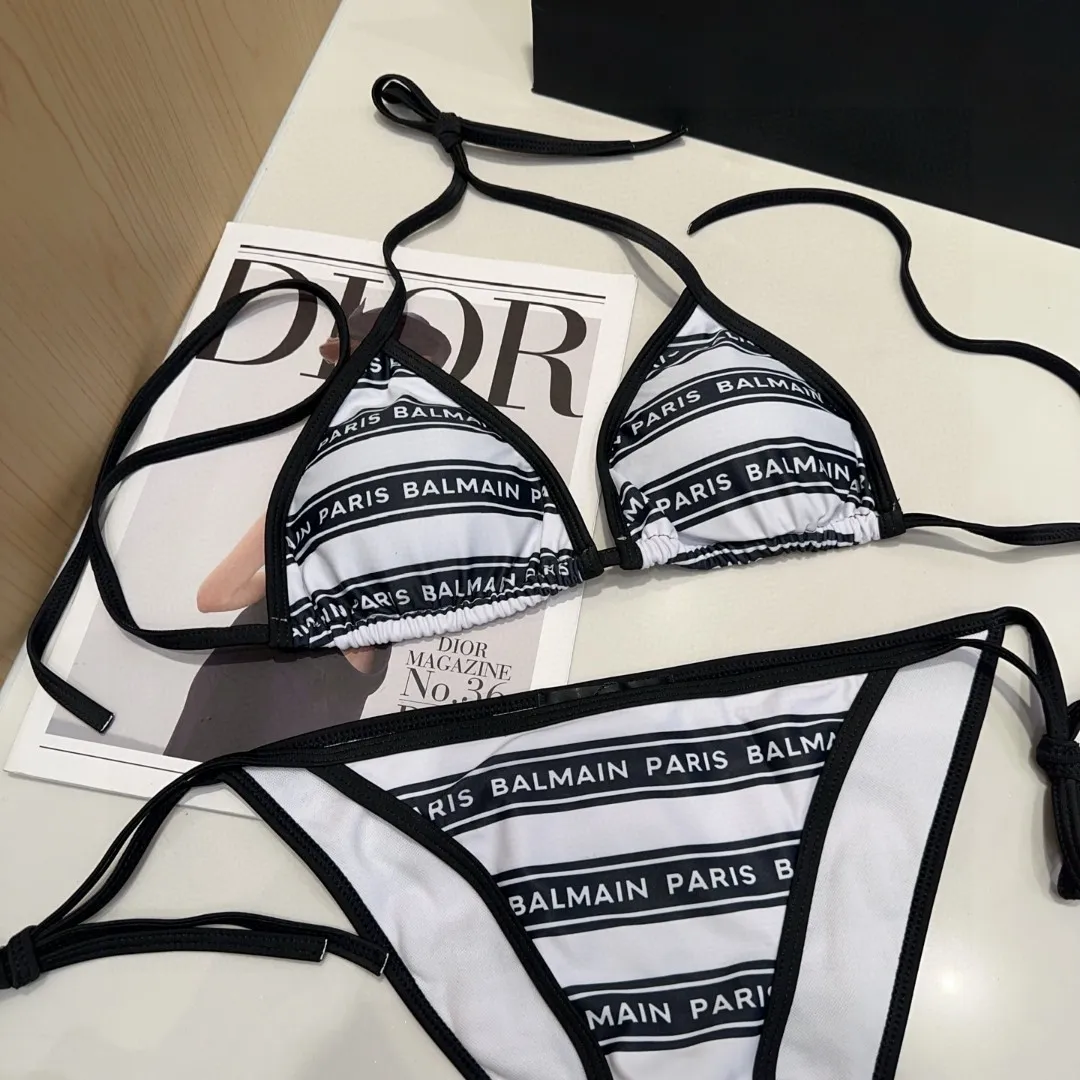 Balmain パリス バルマン ビキニ 白黒 ストライプ - 画像 (3)