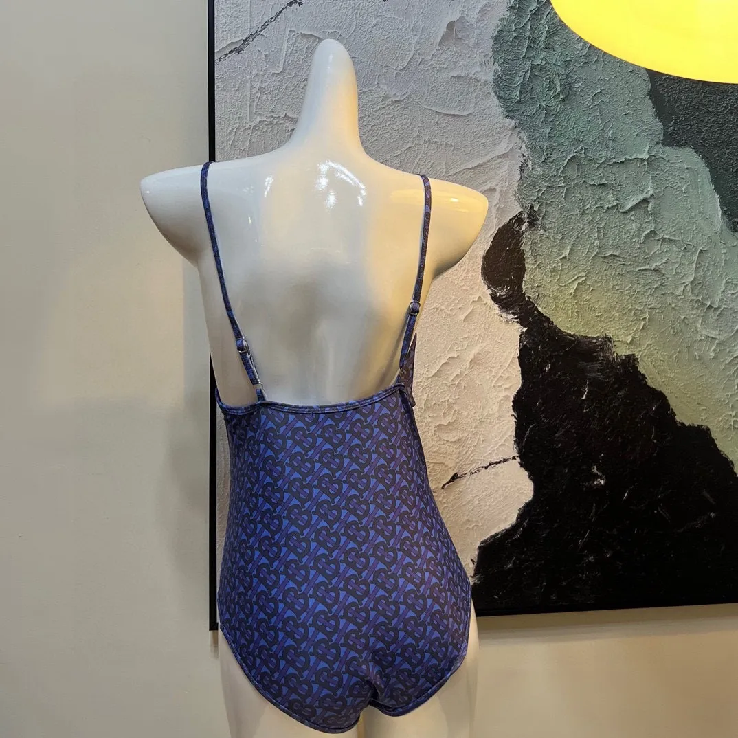 バーバリータイプBレターワンピース水着ブルー - 画像 (9)