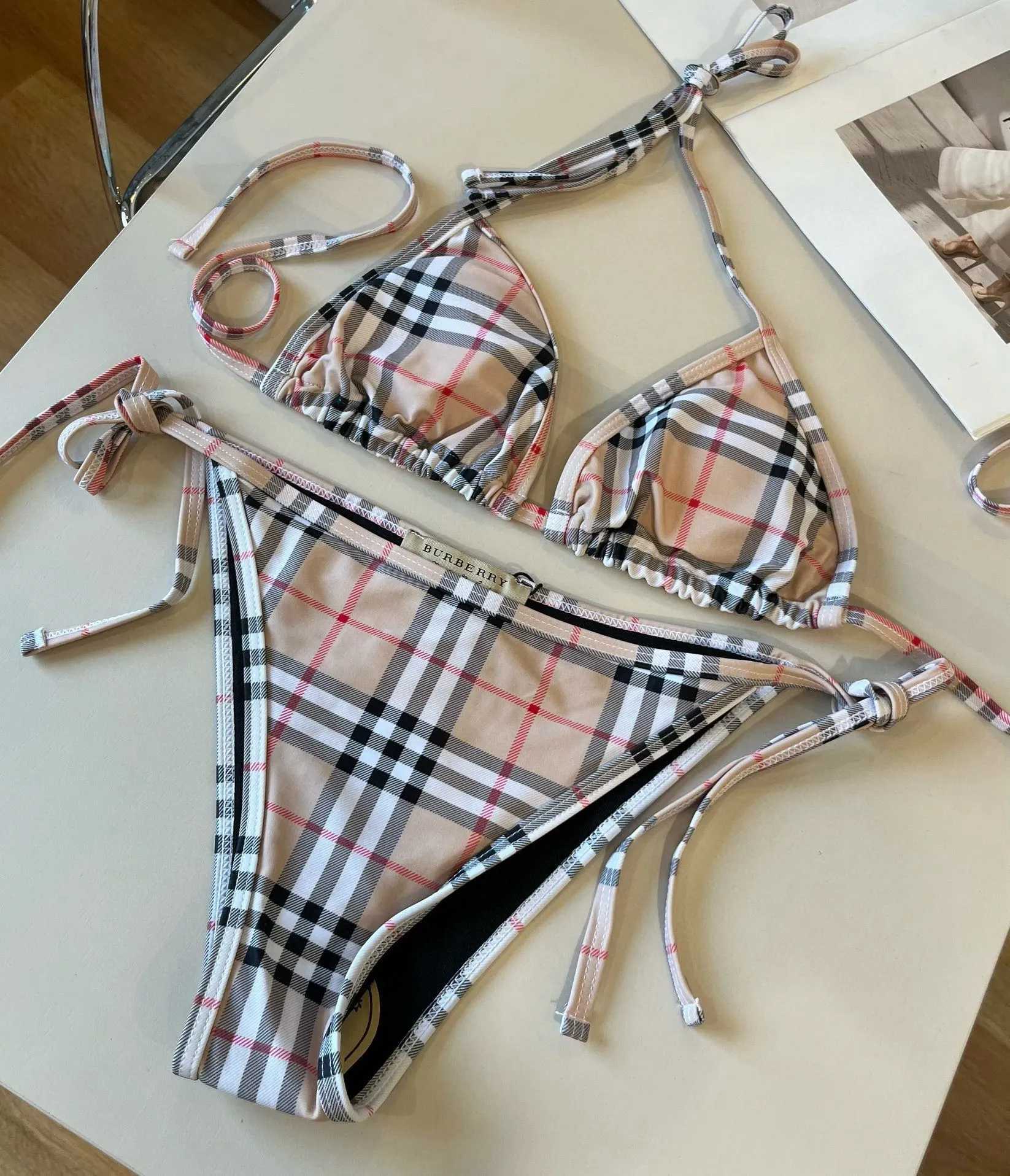Burberryバーバリー ビキニ ピンクチェック SML XL - 画像 (7)