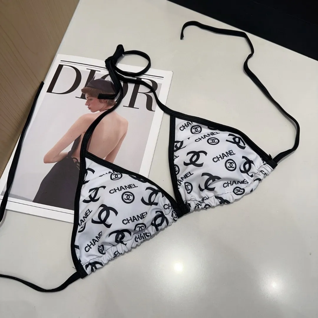 CHANEL水着黒白プリントビキニSMLサイズ - 画像 (5)