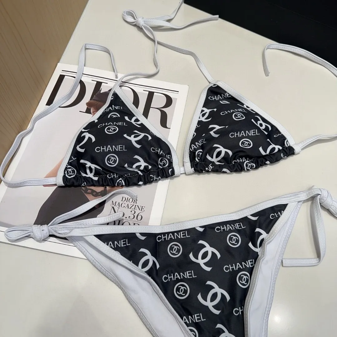 シャネル黒白ビキニセットSMLサイズ - 画像 (3)