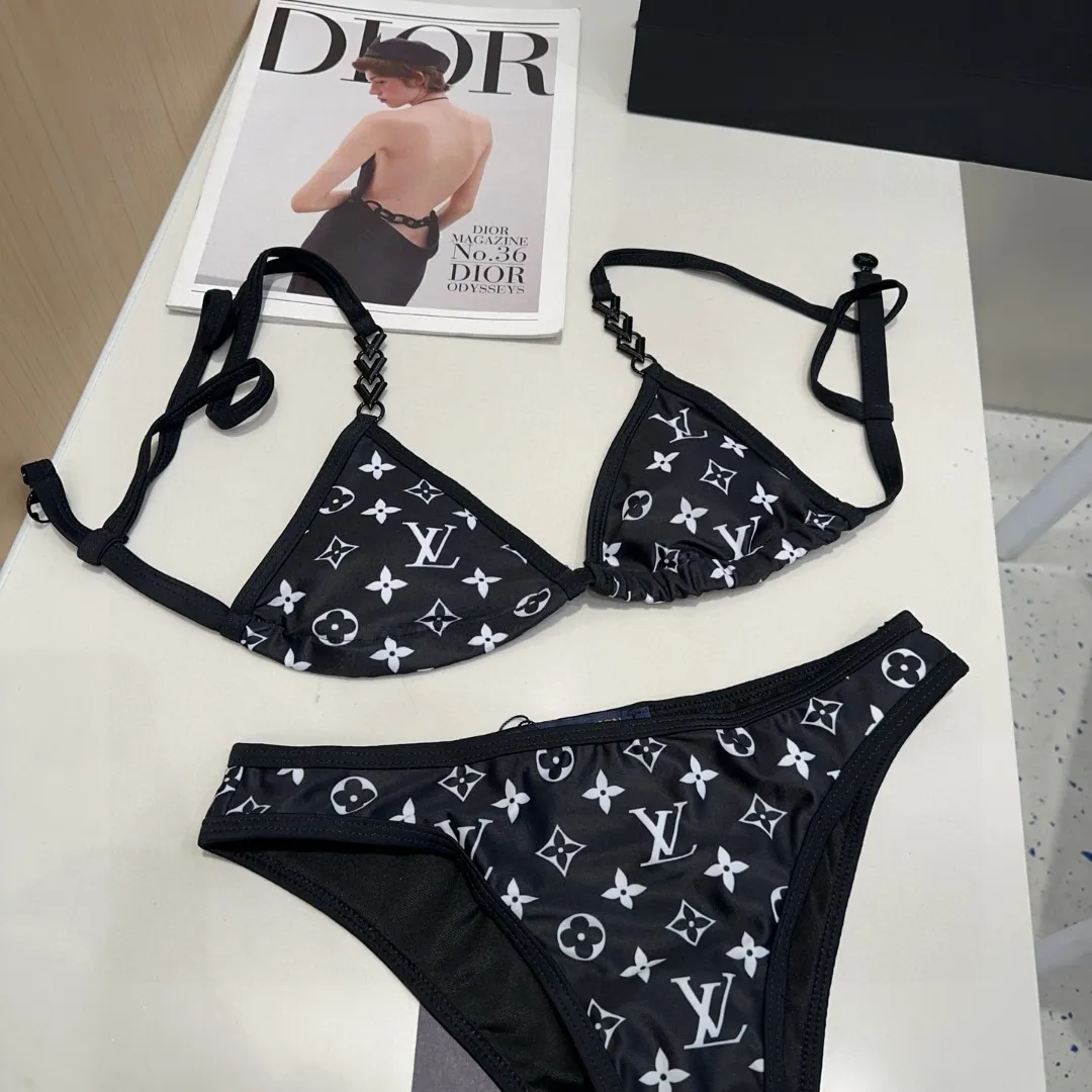 Louis Vuitton黒花柄ビキニトライアングル - 画像 (3)