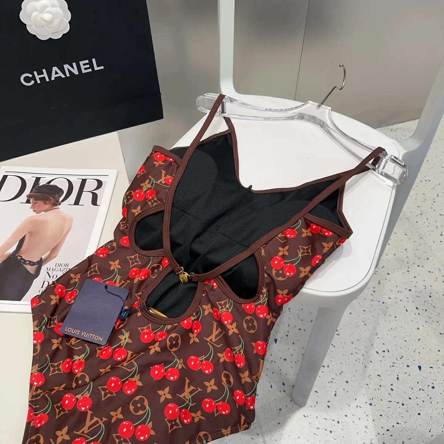 Louis Vuitton 赤チェリープリント水着ワンピース - 画像 (7)