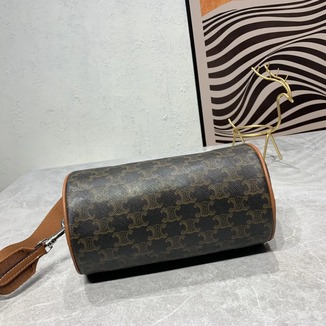 CELINE2022新しい円筒形バッグブラウンクラシックオールドフラワー - 画像 (8)