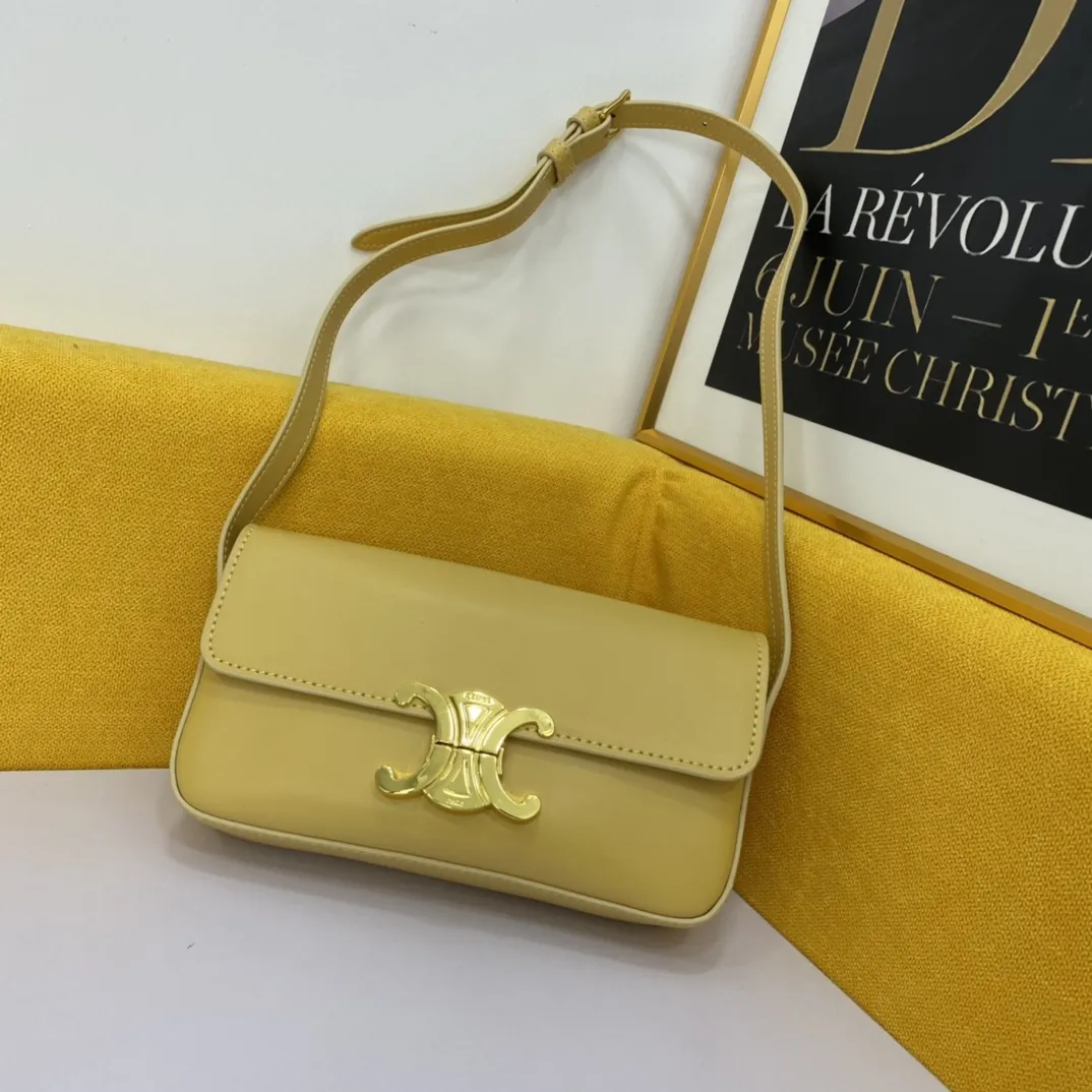 CELINE 2021 LOGO 黄色 クラシックボックスバッグ