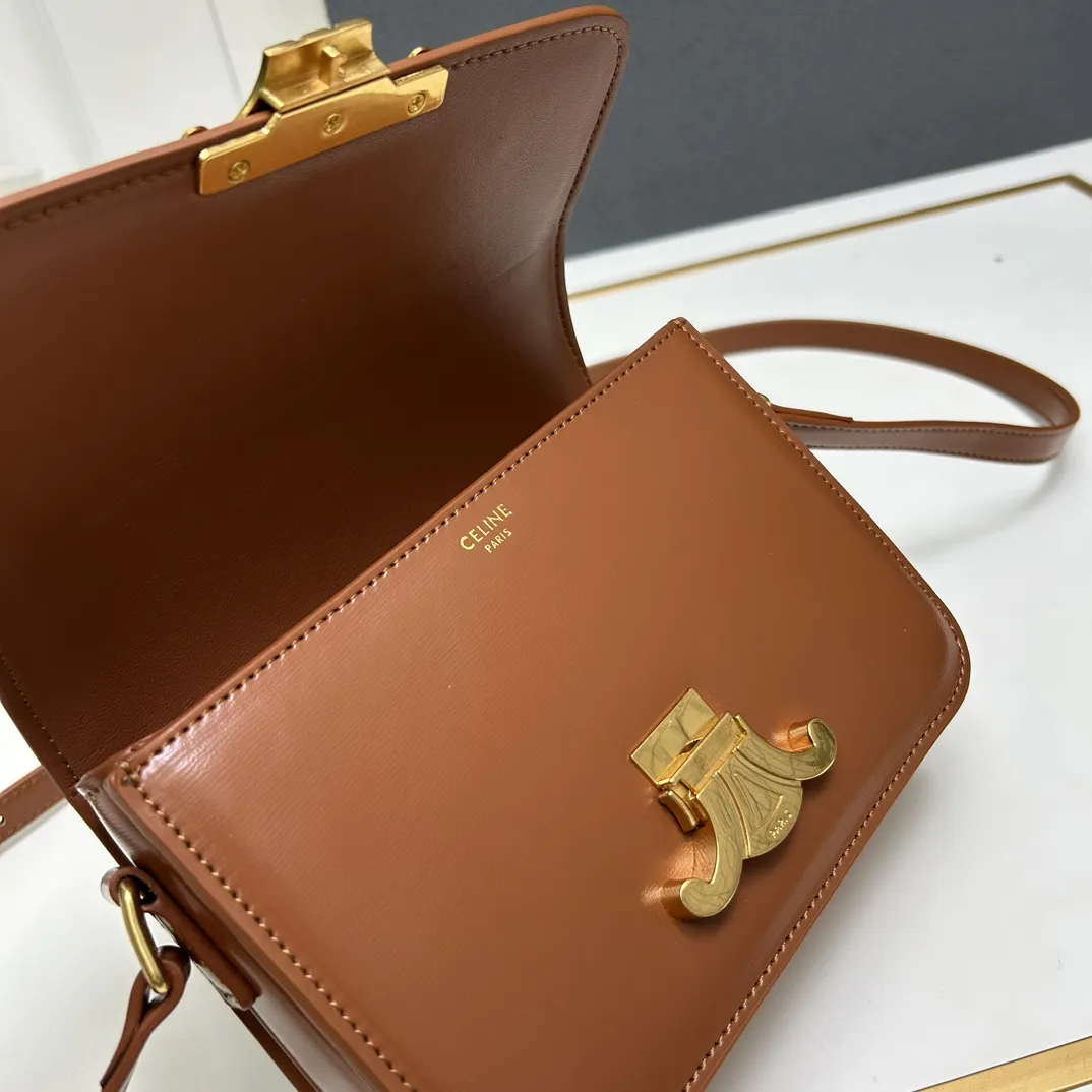 CELINE 320 TRIOMPHE ショルダーバッグ ブラウン 小さいサイズ - 画像 (9)