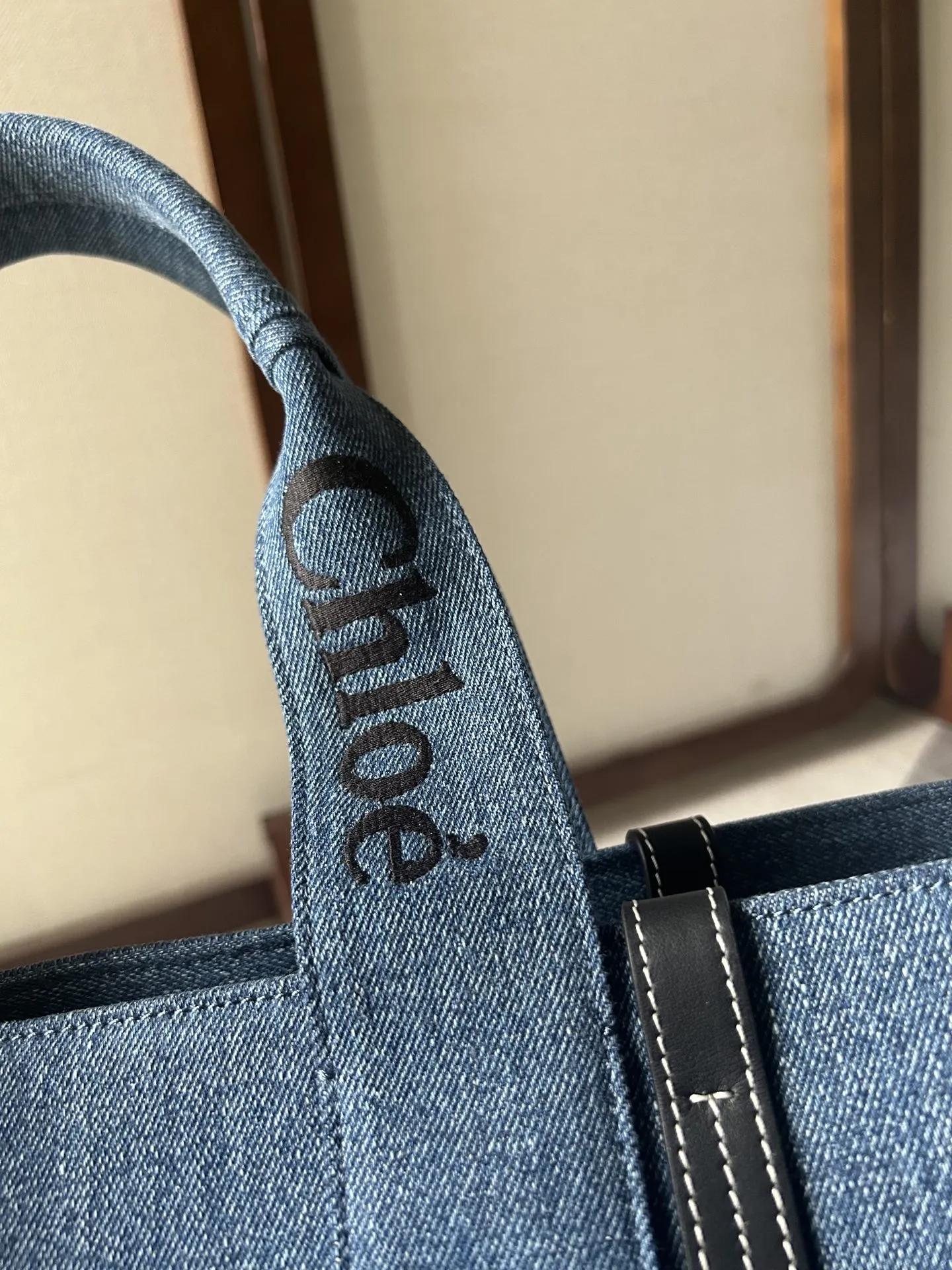 Chloé Woody Tote Bag ブルー デニム 大サイズ - 画像 (7)