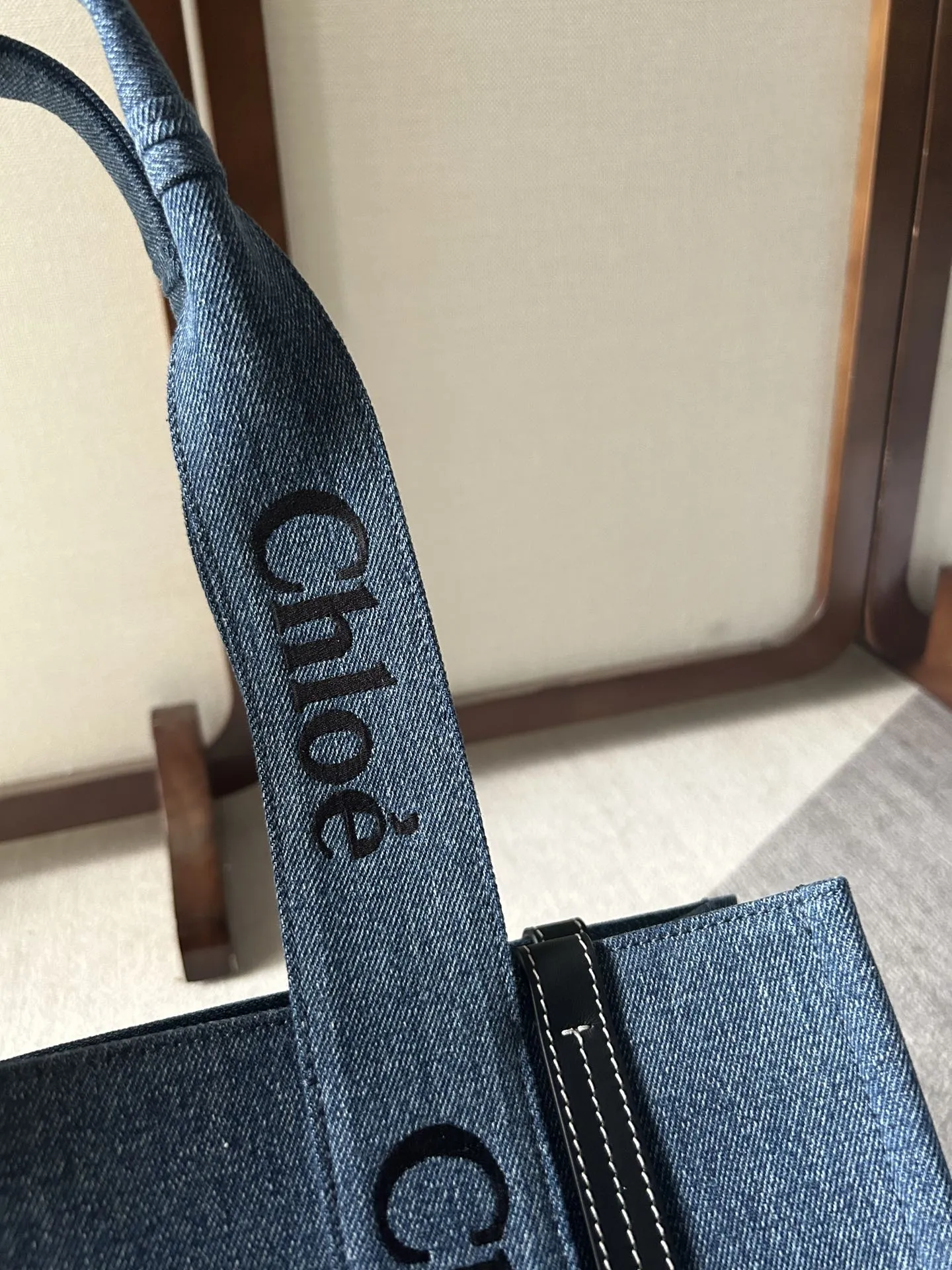 Chloé ウッディトートバッグ ブルー デニム中サイズ - 画像 (7)