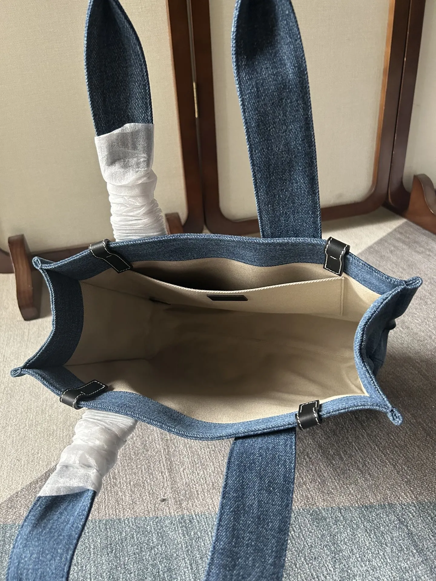 Chloé ウッディトートバッグ ブルー デニム中サイズ - 画像 (8)