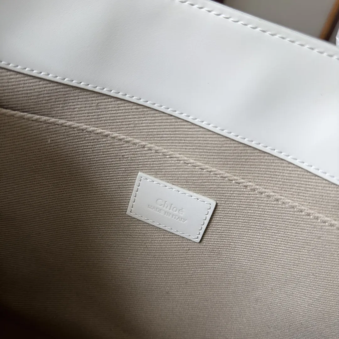 Chloé Woody Tote 白 鞄 - 画像 (9)
