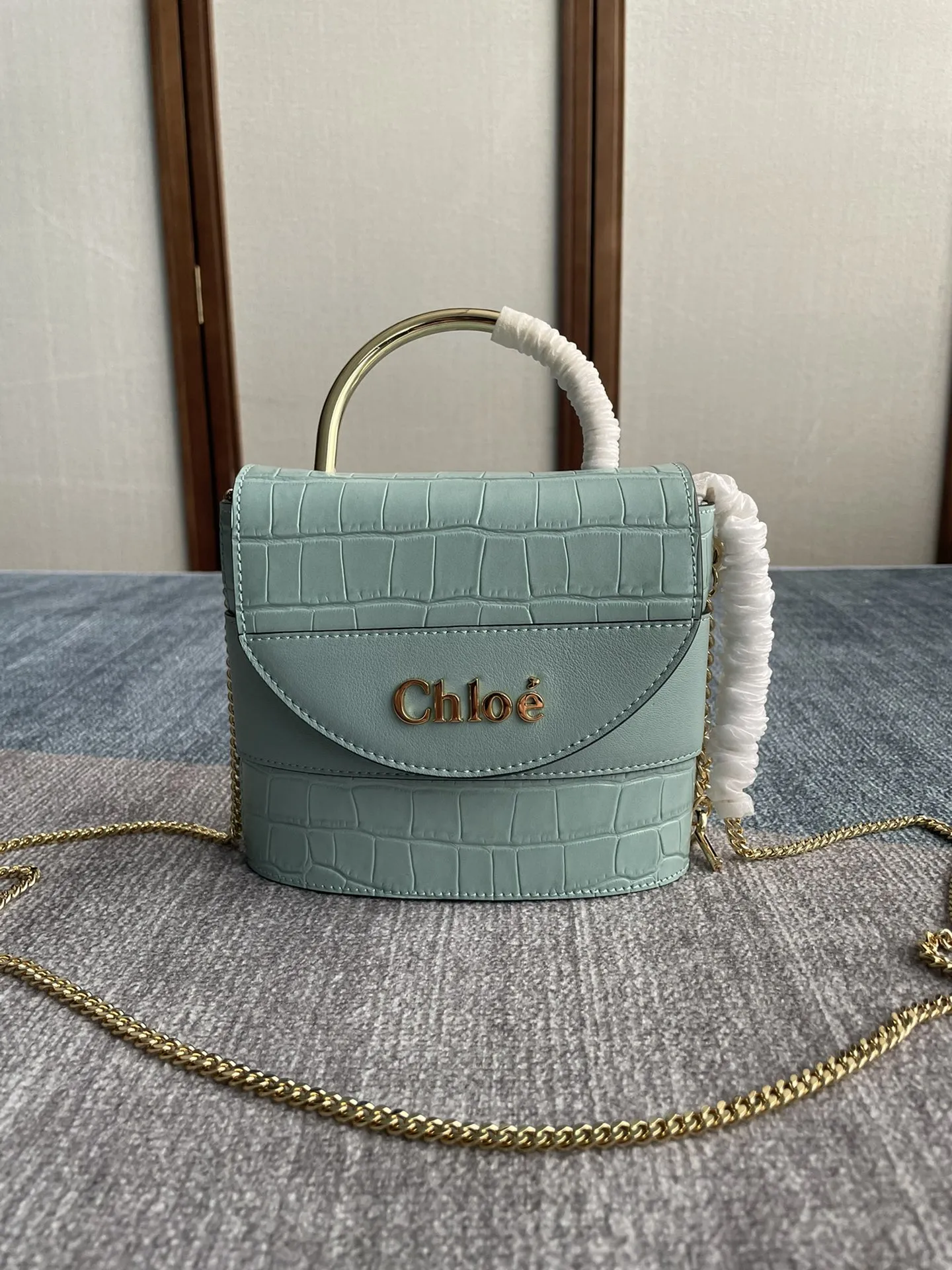Chloé ABY LOCK ミントグリーン小水桶バッグ