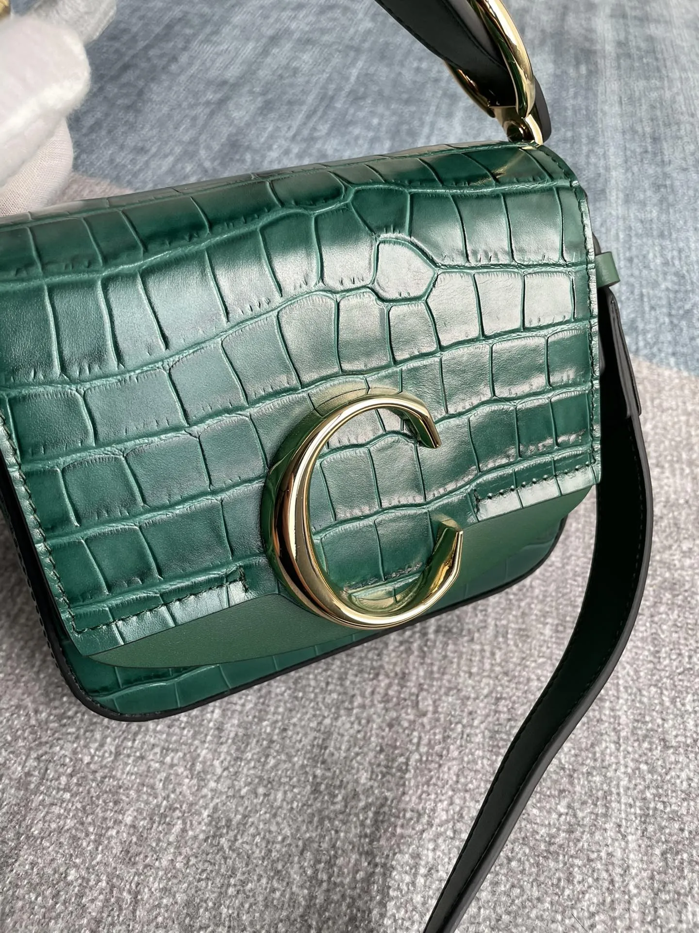 Chloé C Bag グリーン クロコダイル柄 - 画像 (6)