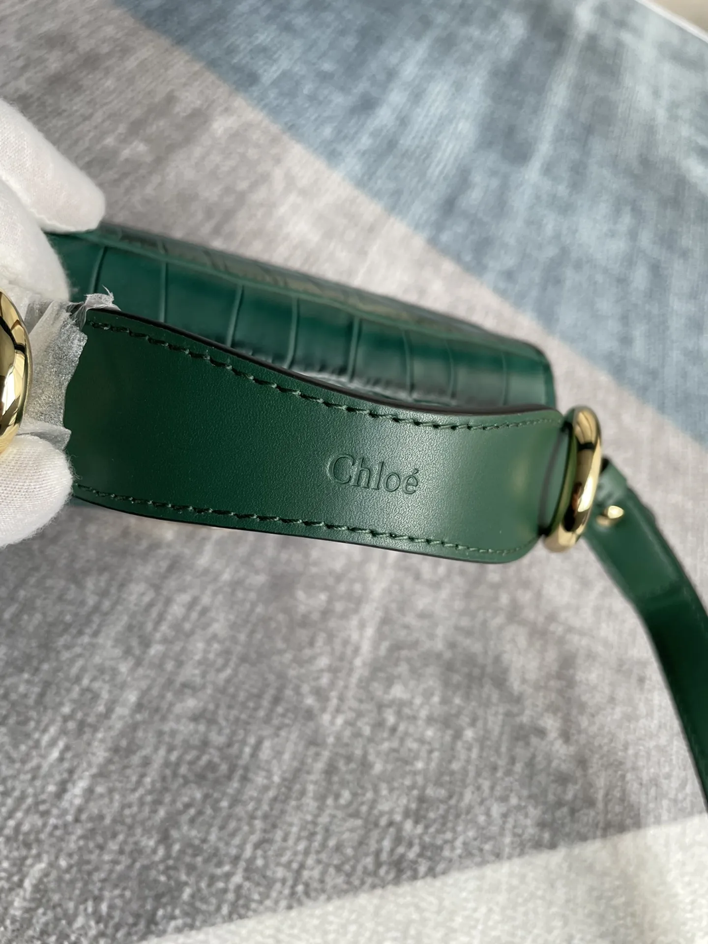 Chloé C Bag グリーン クロコダイル柄 - 画像 (7)