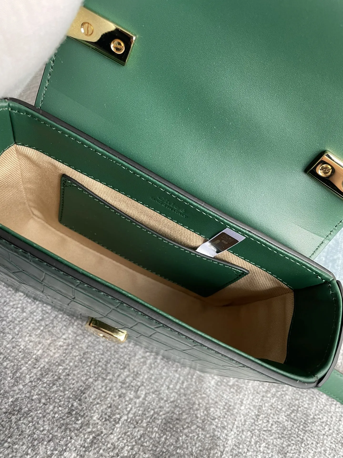 Chloé C Bag グリーン クロコダイル柄 - 画像 (9)