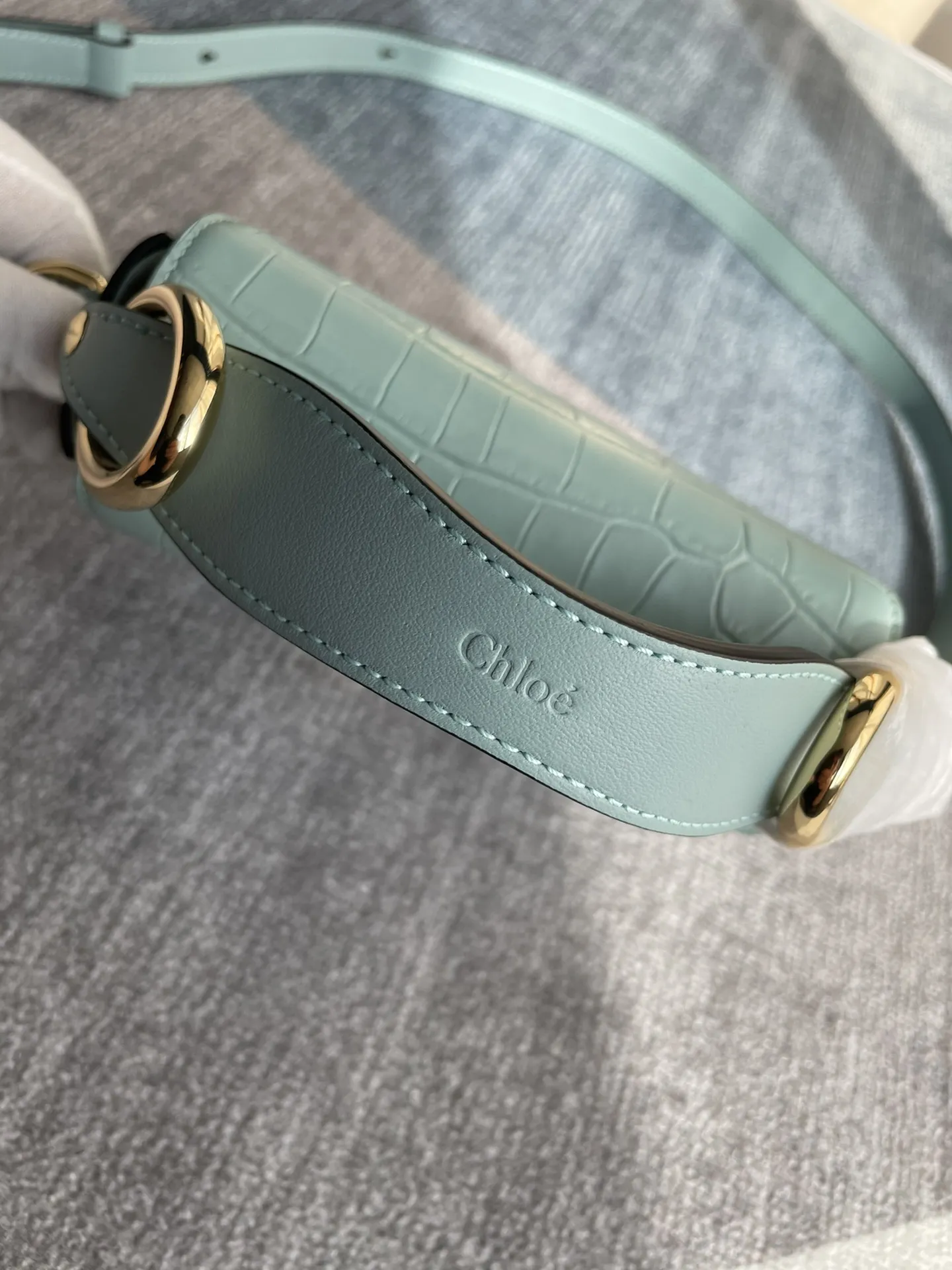 Chloé C Bag ライトブルー クロコ型押し - 画像 (7)