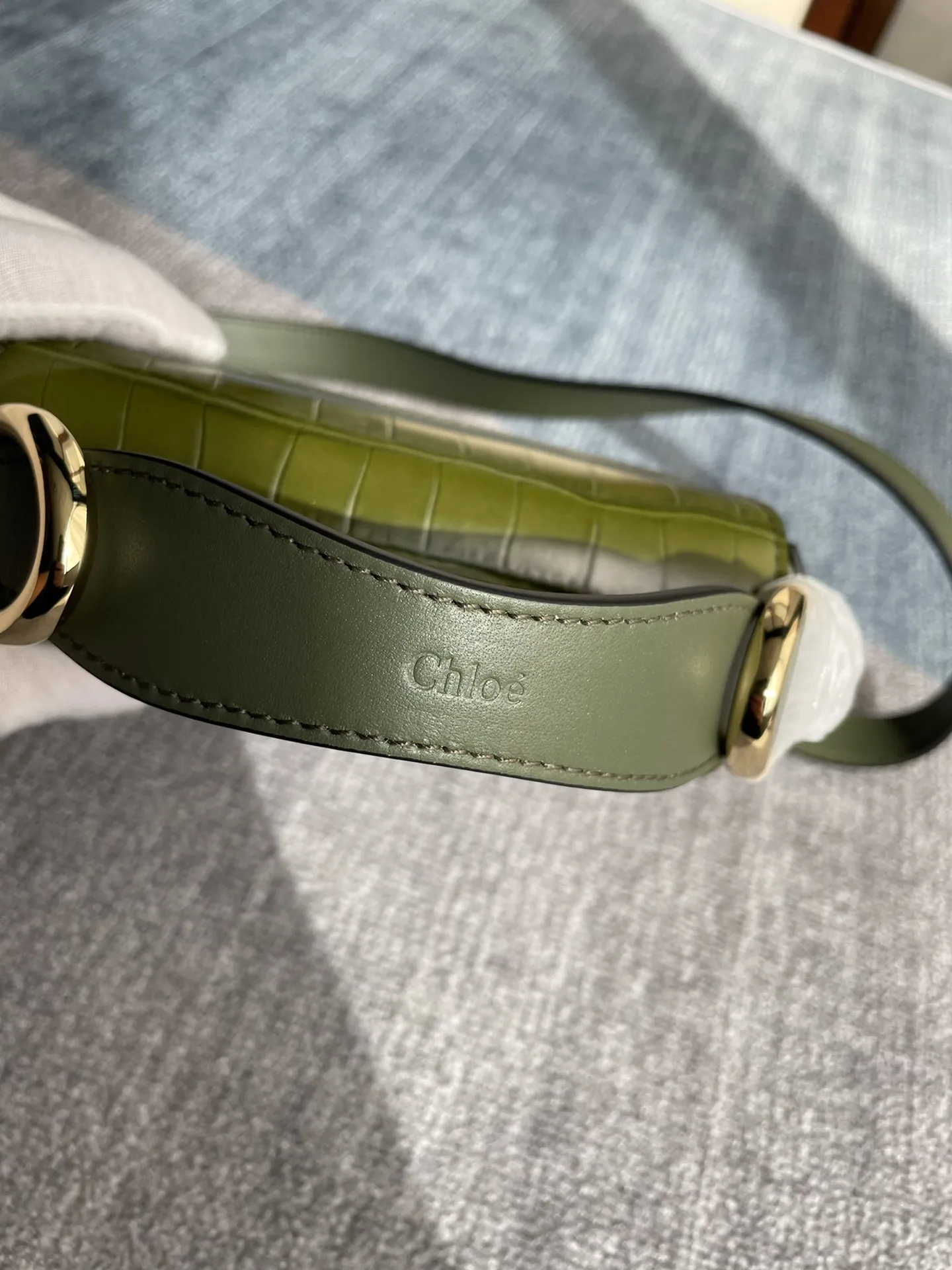 Chloé C Bag グリーン クロコダイル柄 - 画像 (7)