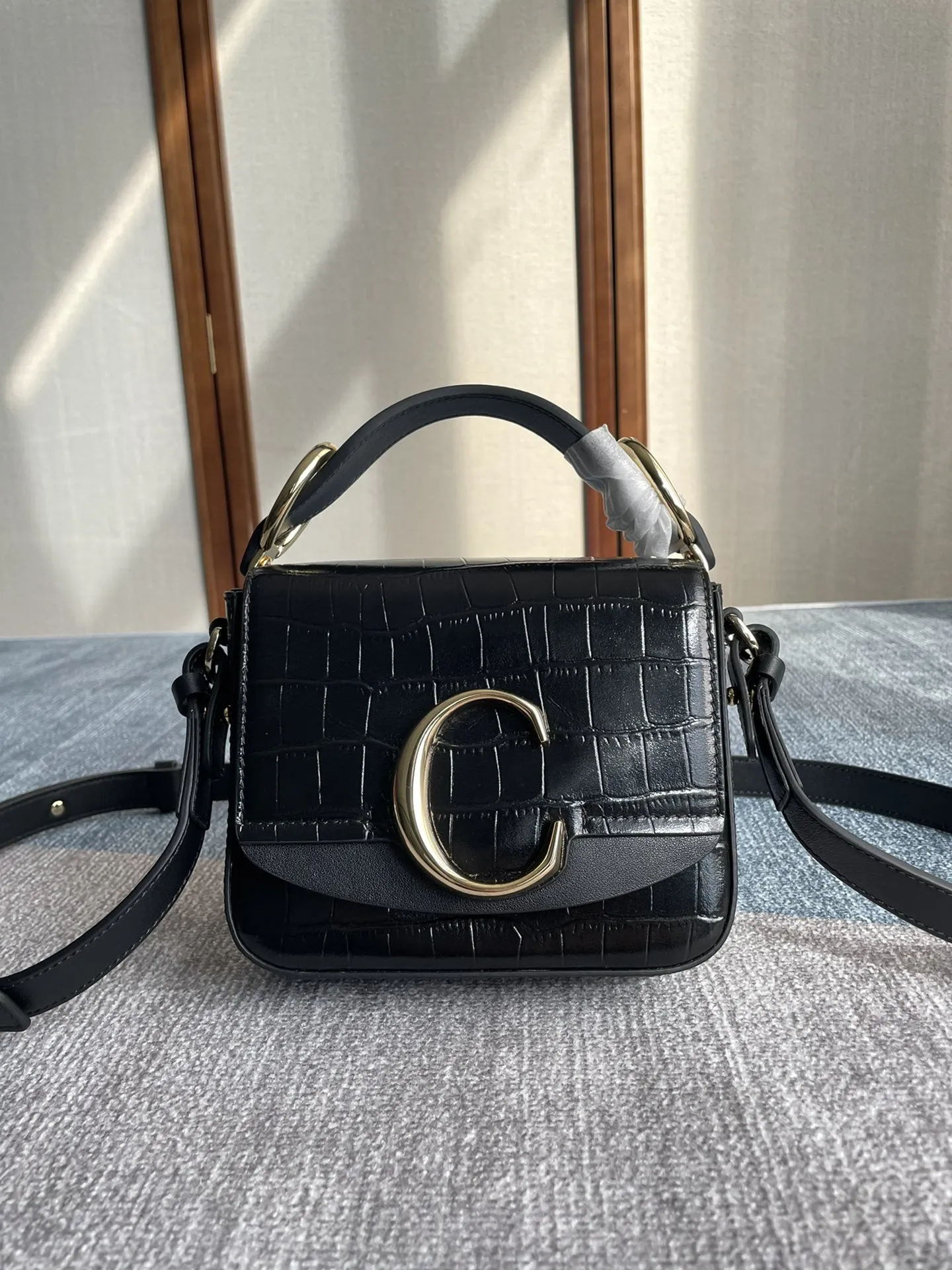 Chloé C Bag ブラック クロコダイル柄