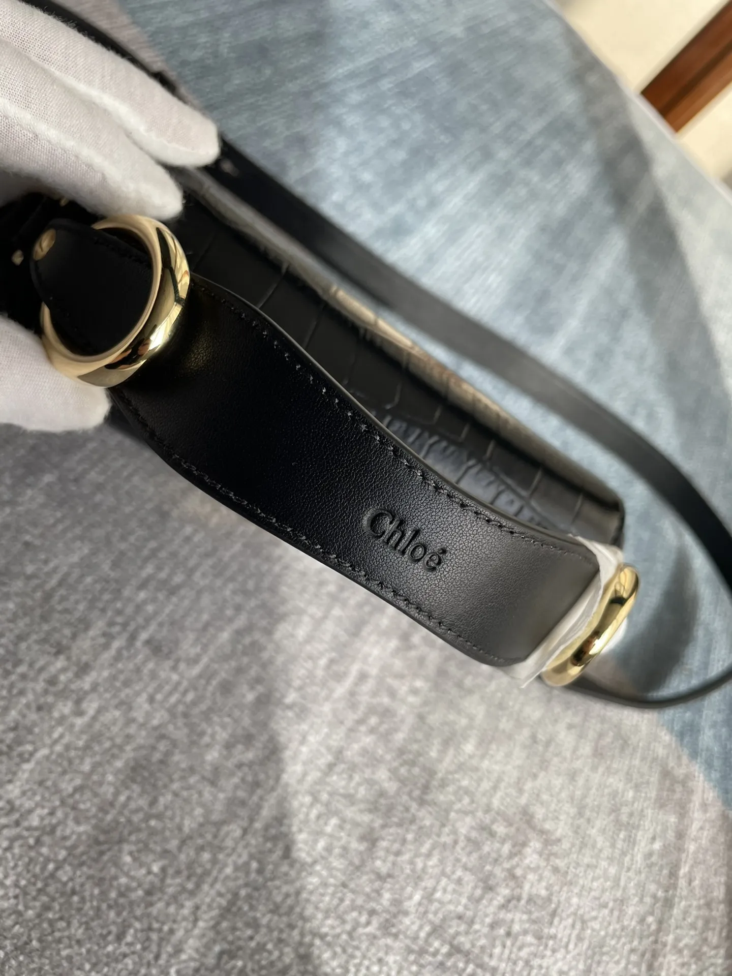 Chloé C Bag ブラック クロコダイル柄 - 画像 (7)