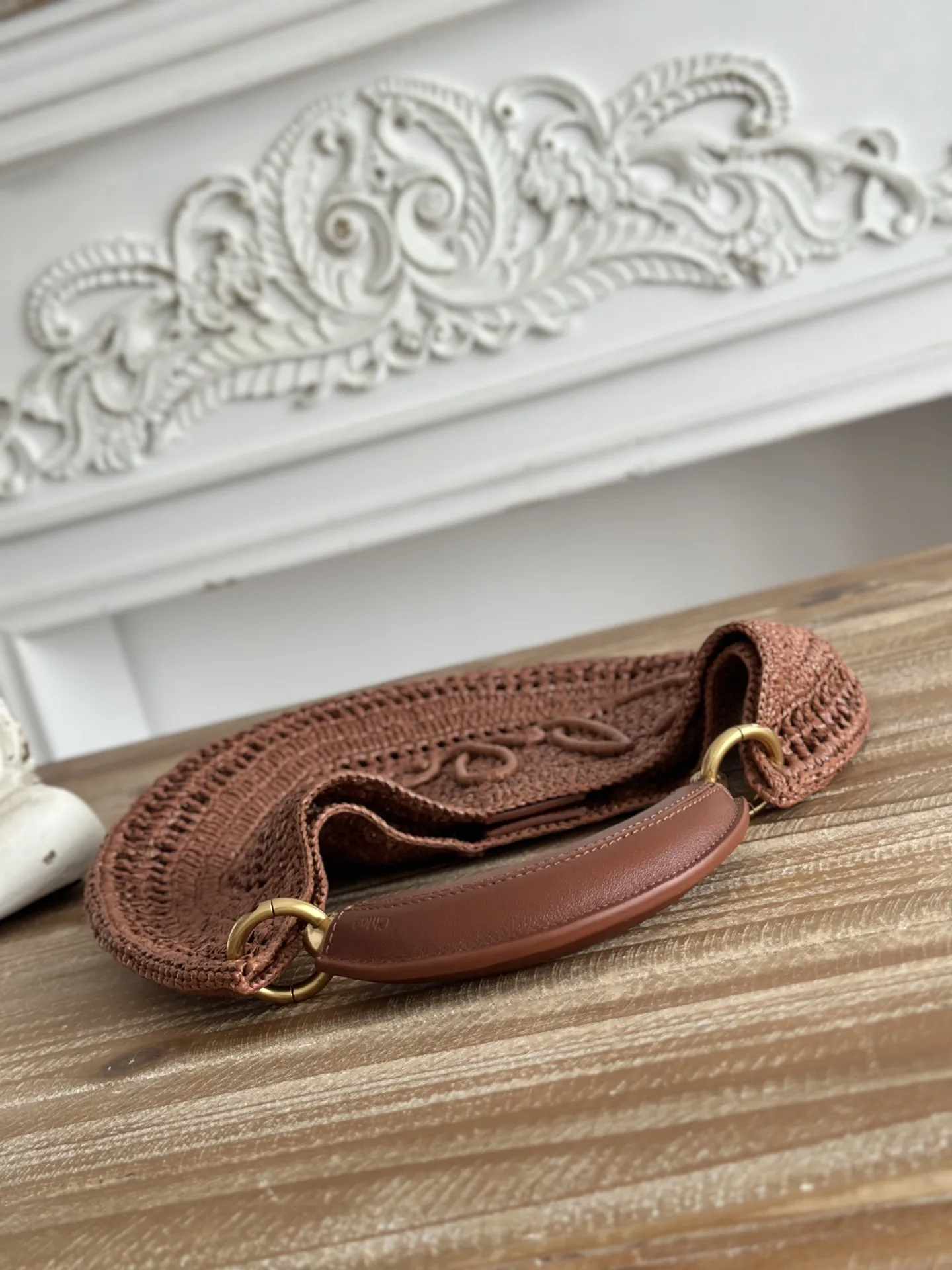 Chloé Summer Banana ブラウン ラフィア編みバッグ - 画像 (5)