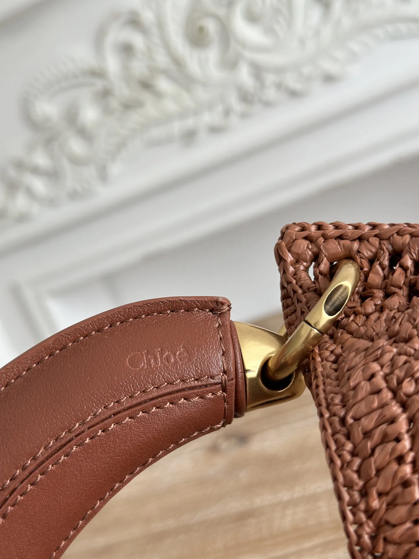 Chloé Summer Banana ブラウン ラフィア編みバッグ - 画像 (8)