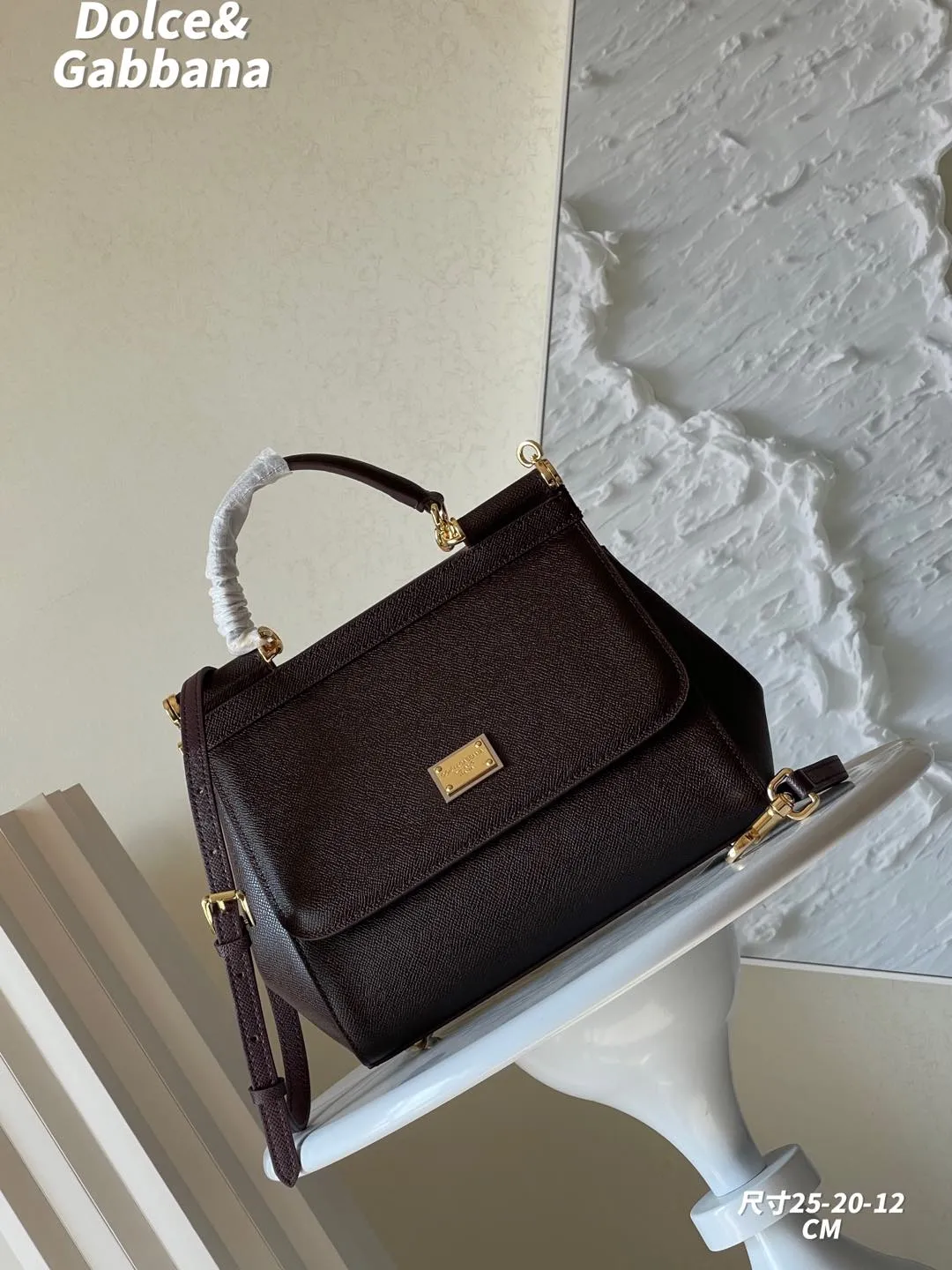 Dolce&Gabbana ブラックレザーハンドバッグ