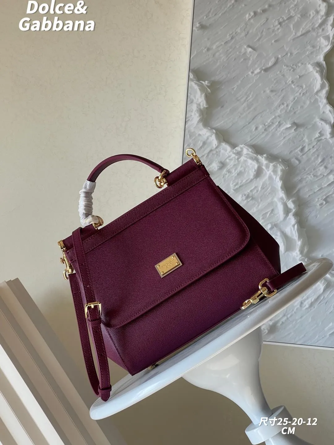 Dolce&Gabbana バーガンディレザーバッグ