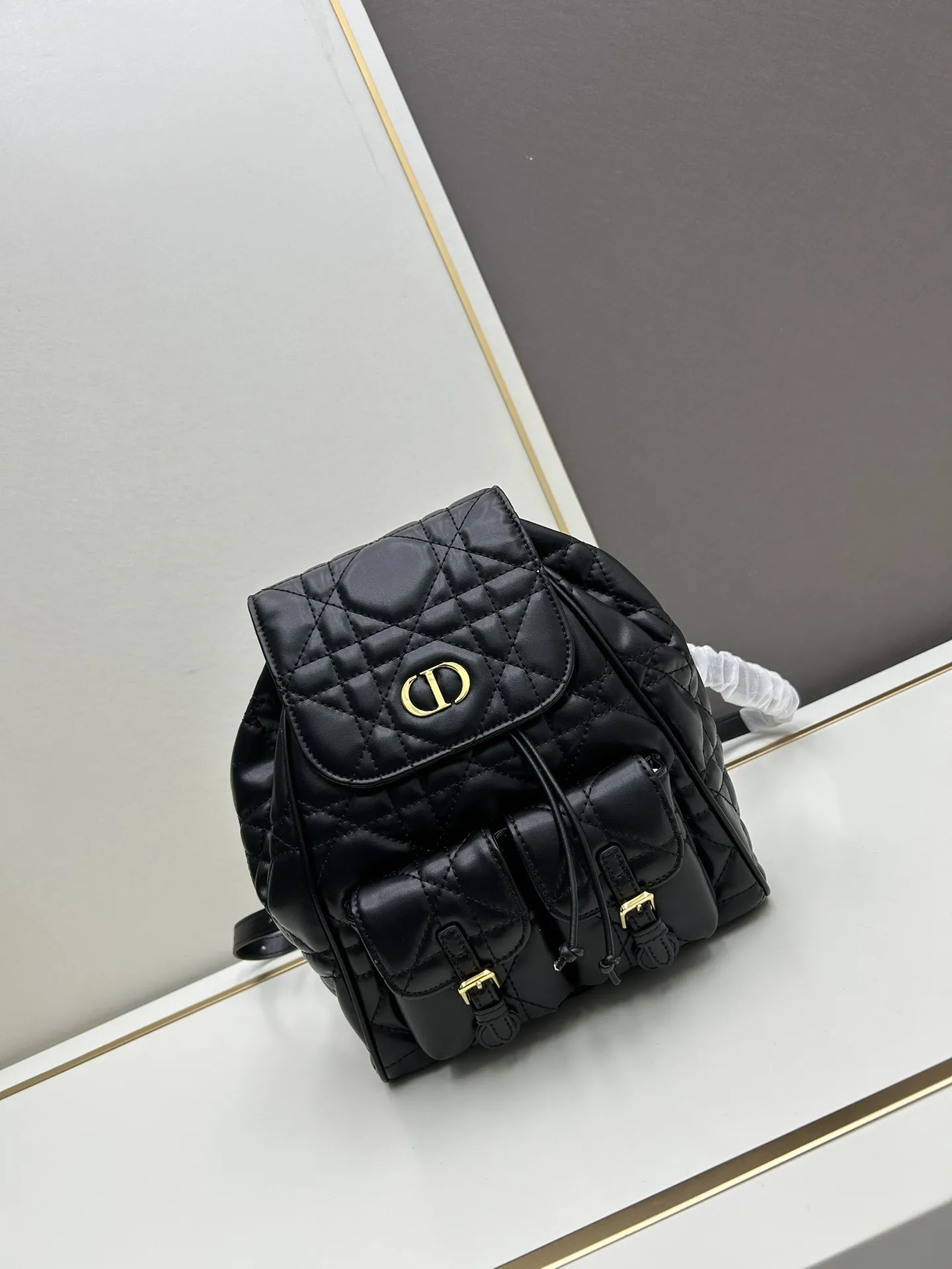 DIOR CARO ダブルショルダーバッグ ブラック 大小セット - 画像 (3)