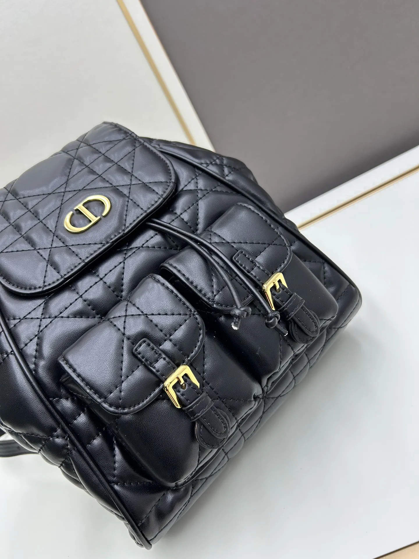 DIOR CARO ダブルショルダーバッグ ブラック 大小セット - 画像 (6)