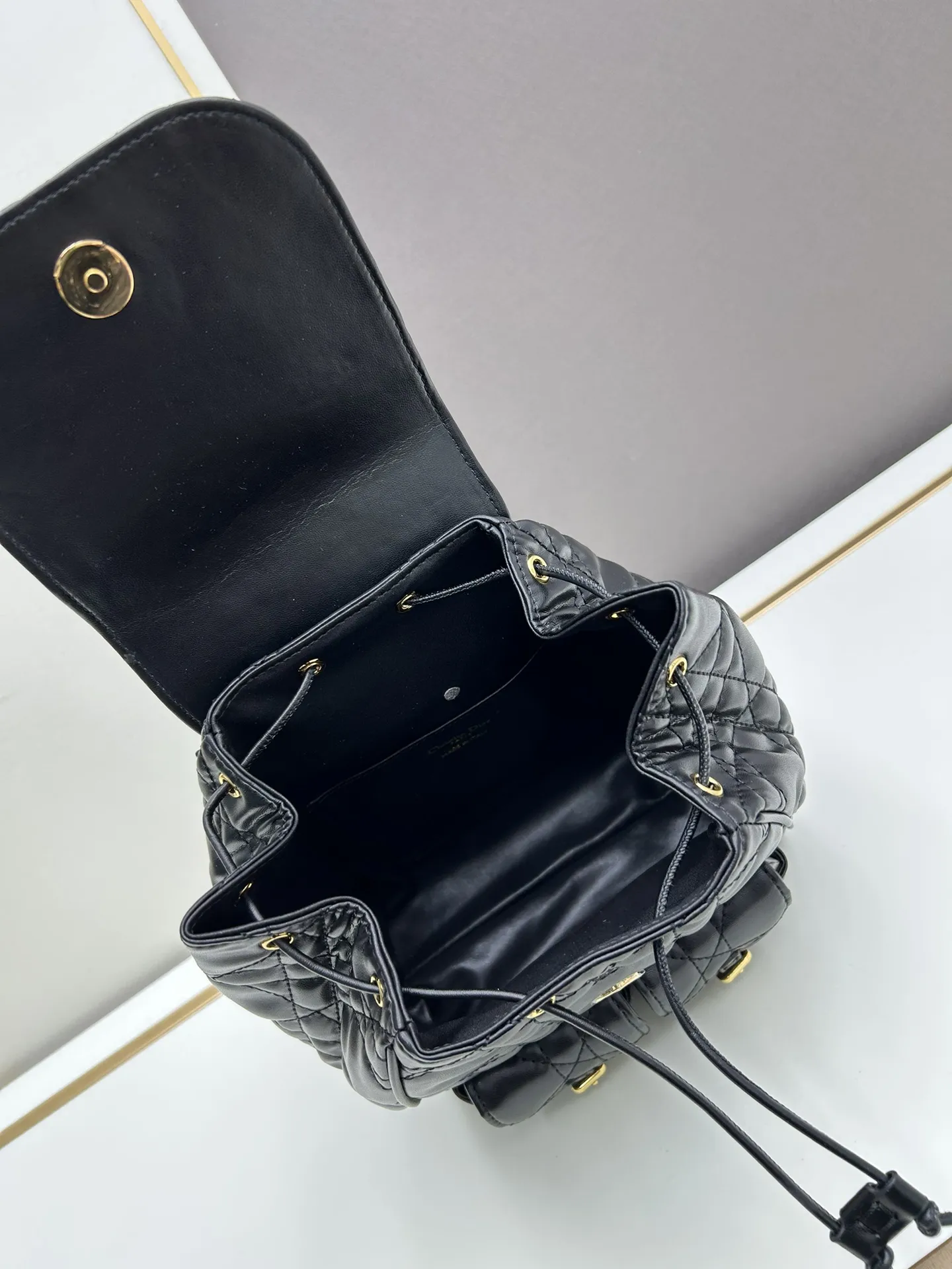 DIOR CARO ダブルショルダーバッグ ブラック 大小セット - 画像 (8)